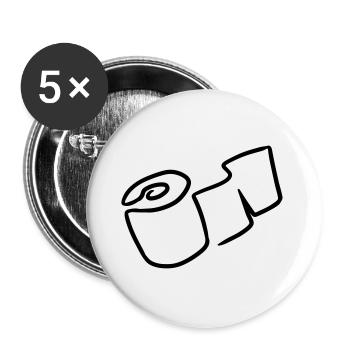 Papier toilette papier toilette rouleau toilet paper - Lot de 5 grands badges (56 mm) - blanc - Devant