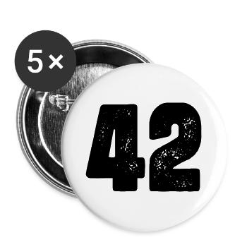 42 number jersey - Buttons large 2.2''/56 mm (5-pack) - white - Front
