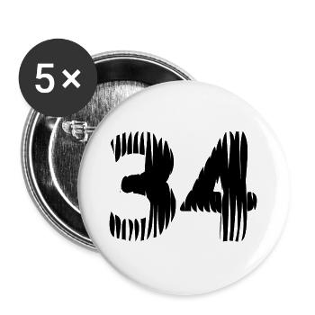 Maillot à 34 numéros - Lot de 5 grands badges (56 mm) - blanc - Devant