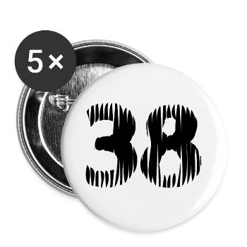 38 Number jersey - Buttons large 2.2''/56 mm (5-pack) - white - Front