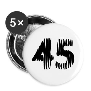 Maillot à 45 chiffres - Lot de 5 grands badges (56 mm) - blanc - Devant