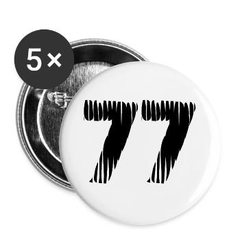 Maillot numéro 77 - Lot de 5 grands badges (56 mm) - blanc - Devant
