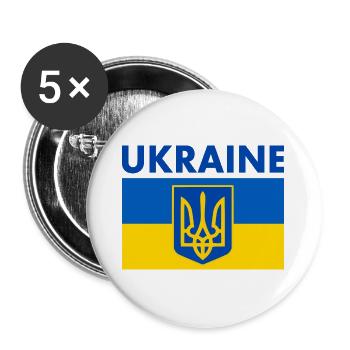 Ukraine - Buttons groß 56 mm (5er Pack) - Weiß - Vorne