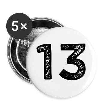 13 number jersey - Buttons large 2.2''/56 mm (5-pack) - white - Front