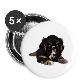 Cute puppy - Buttons large 2.2''/56 mm (5-pack) - white - Front