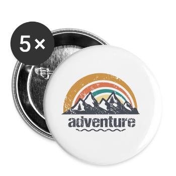 Aventure - Lot de 5 grands badges (56 mm) - blanc - Devant