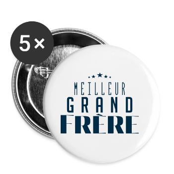 meilleur grand frère - Lot de 5 grands badges (56 mm) - blanc - Devant
