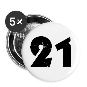 21 Number - Buttons large 2.2''/56 mm (5-pack) - white - Front