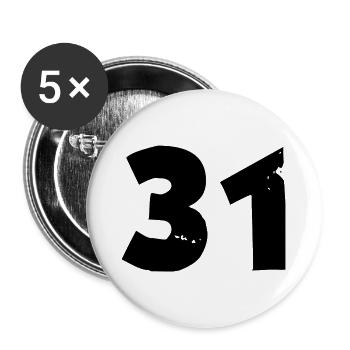31 Number - Buttons large 2.2''/56 mm (5-pack) - white - Front