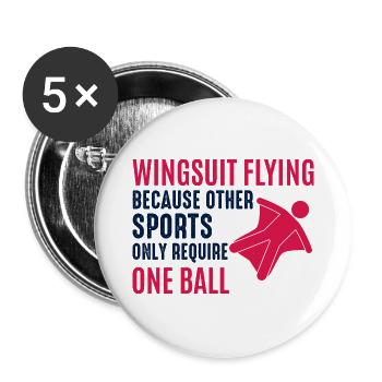 Wingsuit flying Base Jumping Skydiving Wingsuiting - Buttons large 2.2''/56 mm (5-pack) - white - Front