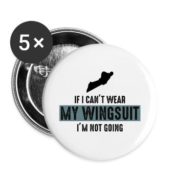 Wingsuit flying Base Jumping Skydiving Wingsuiting - Buttons large 2.2''/56 mm (5-pack) - white - Front