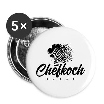 Kochmütze Chefkoch - Buttons groß 56 mm (5er Pack) - Weiß - Vorne