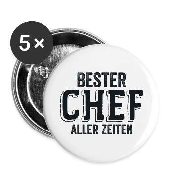 Bester Chef aller Zeiten - Firmenchef Geschenk - - Lot de 5 grands badges (56 mm) - blanc - Devant