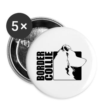 Border Collie Profile Dogs Dog Wilsigns - Buttons large 2.2''/56 mm (5-pack) - white - Front