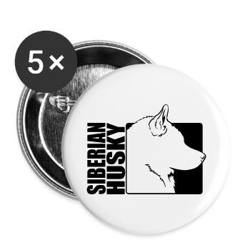 Siberian Husky Profile Dog Dog Wilsigns - Buttons large 2.2''/56 mm (5-pack) - white - Front