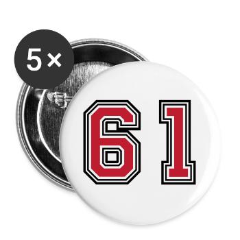 61 Symbole numérique - Lot de 5 grands badges (56 mm) - blanc - Devant
