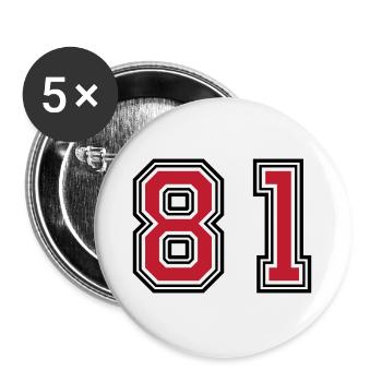 81 Symbole numérique - Lot de 5 grands badges (56 mm) - blanc - Devant