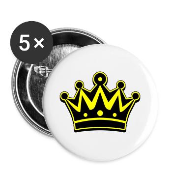 Krone Icon Symbol - Buttons groß 56 mm (5er Pack) - Weiß - Vorne