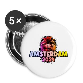 Amsterdam 2024 Coloré - Lot de 5 grands badges (56 mm) - blanc - Devant