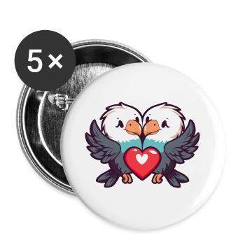 Eagle Comic Couple Love - Buttons large 2.2''/56 mm (5-pack) - white - Front