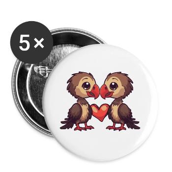 Harpyie Paar Verliebt Adler Tier Valentinstag - Buttons groß 56 mm (5er Pack) - Weiß - Vorne