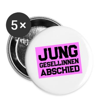 Enterrement de vie de jeune fille Jga Coeur - Lot de 5 grands badges (56 mm) - blanc - Devant