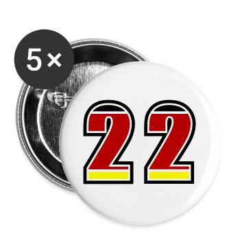 22 Number Germany Jersey - Buttons large 2.2''/56 mm (5-pack) - white - Front