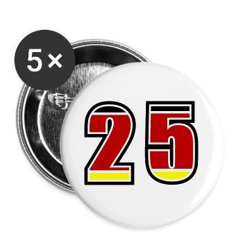 25 Number Germany Jersey - Buttons large 2.2''/56 mm (5-pack) - white - Front