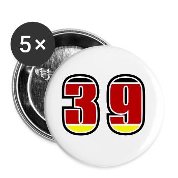 39 Number Germany Jersey - Buttons large 2.2''/56 mm (5-pack) - white - Front