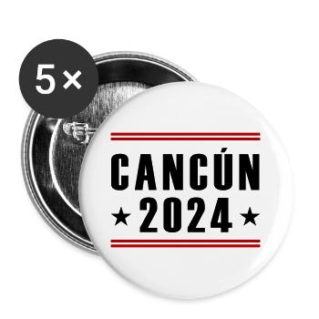 Cancun 2024 - Buttons groß 56 mm (5er Pack) - Weiß - Vorne