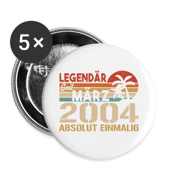 Legendary since March 2004 - absolutely unique - Buttons large 2.2''/56 mm (5-pack) - white - Front