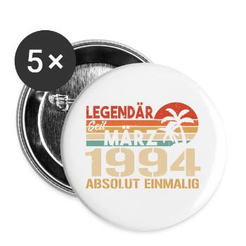 Légendaire depuis mars 1994 - absolument unique - Lot de 5 grands badges (56 mm) - blanc - Devant