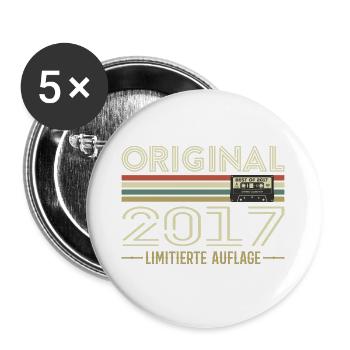Original 2017 Vintage Retro Birthday Vintage - Buttons large 2.2''/56 mm (5-pack) - white - Front