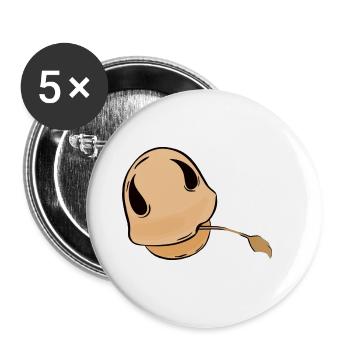 minimalist pony horse horses foal mouth - Buttons large 2.2''/56 mm (5-pack) - white - Front