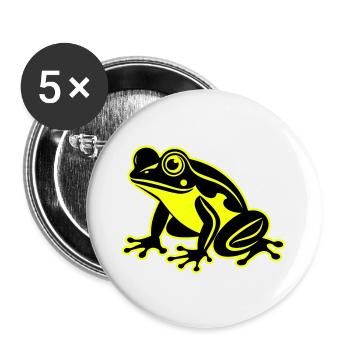 Icône de grenouille - Lot de 5 grands badges (56 mm) - blanc - Devant