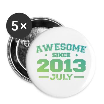 Juillet 2013 Fête Anniversaire Juillet 2013 Rétro - Lot de 5 grands badges (56 mm) - blanc - Devant