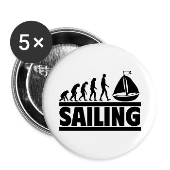 L’évolution de la navigation : de l’homme au capitaine - Lot de 5 grands badges (56 mm) - blanc - Devant