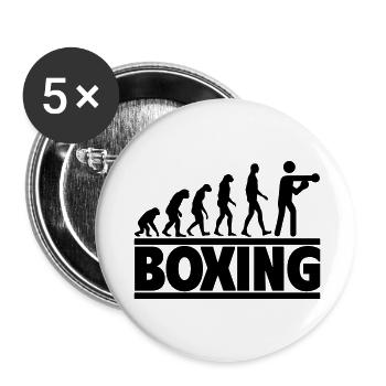 L’évolution de la boxe : de l’homme au boxeur - Lot de 5 grands badges (56 mm) - blanc - Devant
