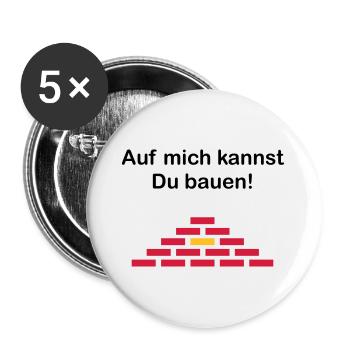 ★ design colors can be changed ★ You can rely on me - Buttons large 2.2''/56 mm (5-pack) - white - Front