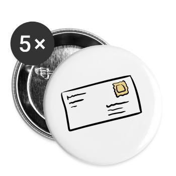 Brief Briefumschlag letter envelope Briefpost - Buttons groß 56 mm (5er Pack) - Weiß - Vorne