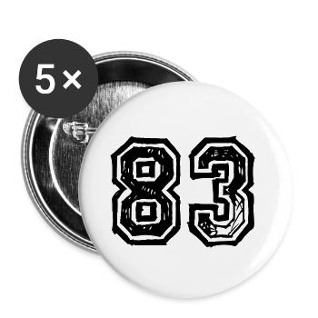 83 number jersey - Buttons large 2.2''/56 mm (5-pack) - white - Front