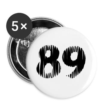 89 Zahl Trikot - Buttons groß 56 mm (5er Pack) - Weiß - Vorne