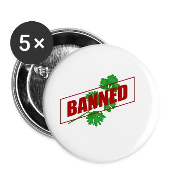 I Hate Coriander - Buttons large 2.2''/56 mm (5-pack) - white - Front