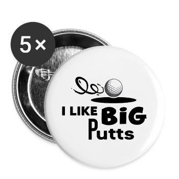 Golf Golfsport Golf-Putts Golfspieler Golfplatz - Buttons groß 56 mm (5er Pack) - Weiß - Vorne
