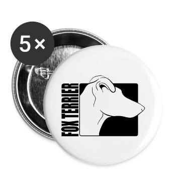 Smooth Fox Terrier Profil Wilsigns Hunde Hund - Buttons groß 56 mm (5er Pack) - Weiß - Vorne