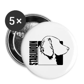 Stabijhoun Profile Dogs Dog Wilsigns - Buttons large 2.2''/56 mm (5-pack) - white - Front