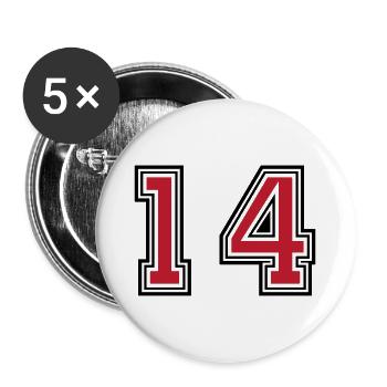 14 Zahl symbol - Buttons groß 56 mm (5er Pack) - Weiß - Vorne