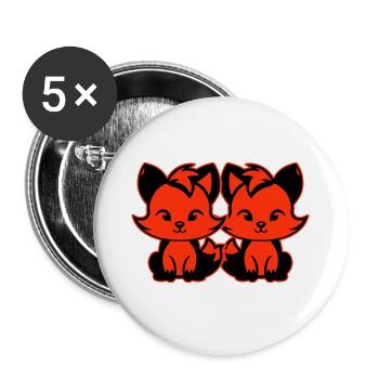 Renard mignon Mignon Bébé - Lot de 5 grands badges (56 mm) - blanc - Devant