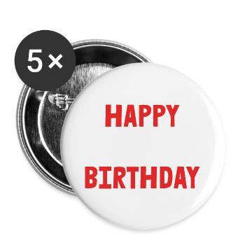 ALLES GUTE ZUM GEBURTSTAG. ALLES GUTE ZUM GEBURTSTAG. JAHRESTAG. - Buttons groß 56 mm (5er Pack) - Weiß - Vorne
