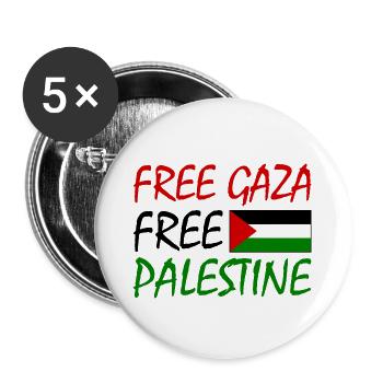 Free gaza Free palestine - Buttons large 2.2''/56 mm (5-pack) - white - Front